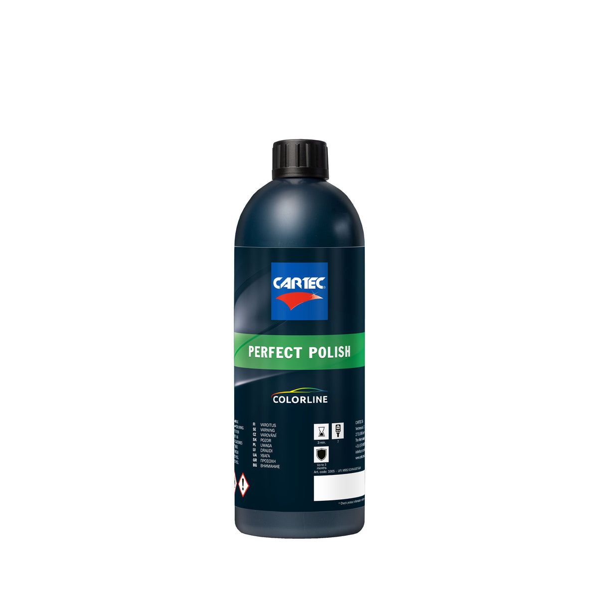 Bottiglia di CARTEC Perfect Polish per una finitura impeccabile delle superfici dell'auto.