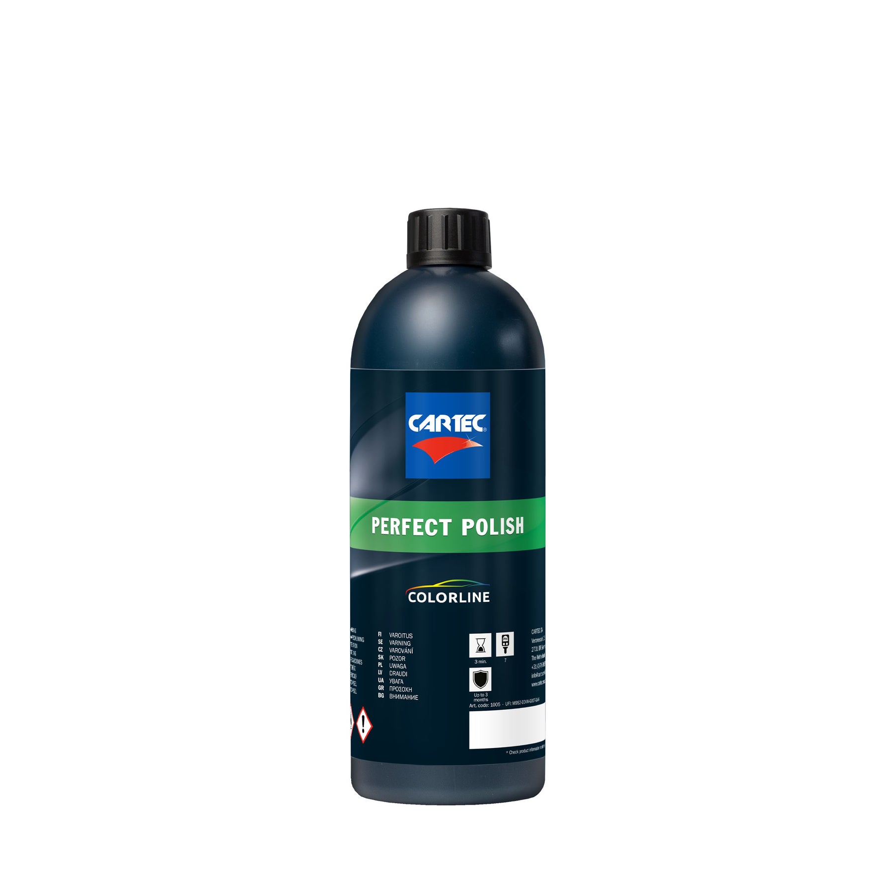 Bottiglia di CARTEC Perfect Polish per una finitura impeccabile delle superfici dell'auto.