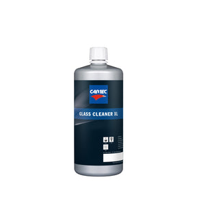 Bottiglia di detergente per vetri CARTEC Glass Cleaner XL con liquido blu e tappo blu.