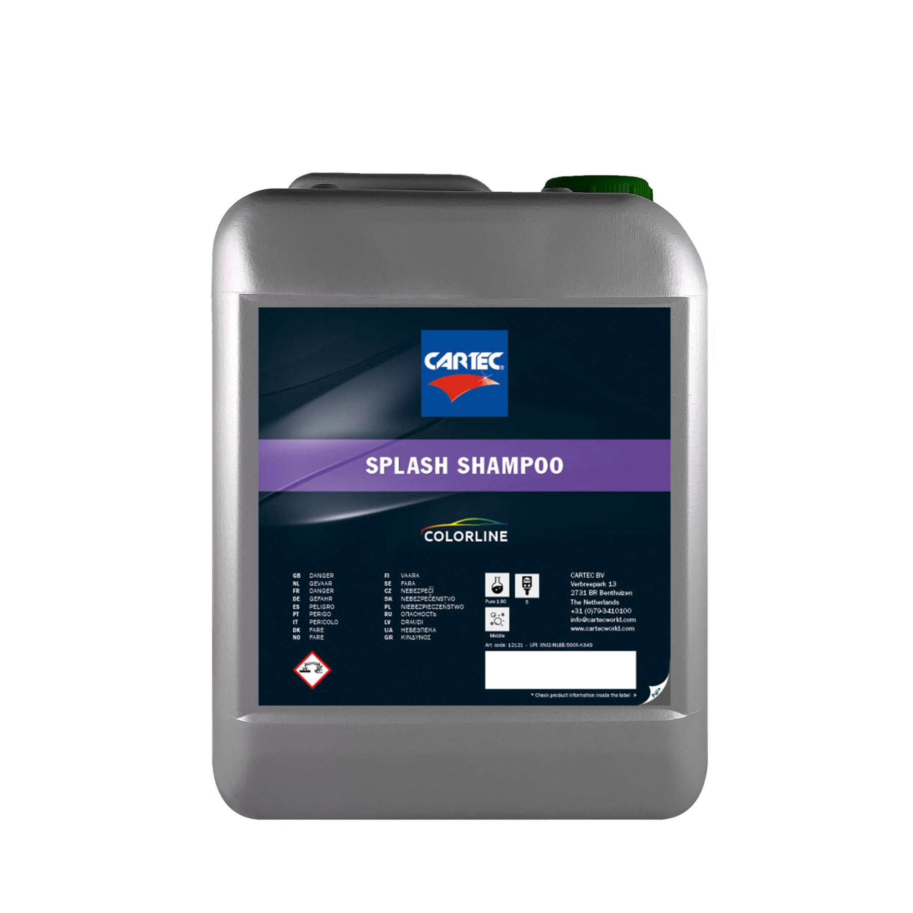 Tanica di CARTEC Splash Shampoo 2.0 per un lavaggio auto completo e delicato.