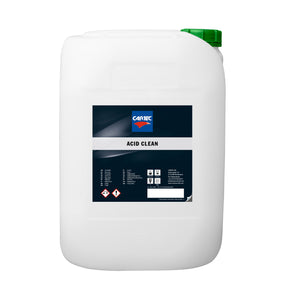 Tanica da 25 litri di CARTEC Acid Clean – potente detergente acido per la rimozione di contaminazioni e sporco ostinato dalle superfici dell'auto, ideale per una pulizia profonda.