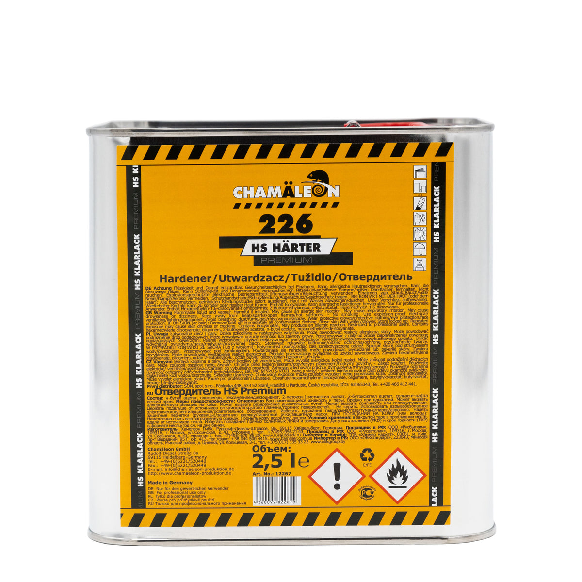 Chamaleon HS Hardener Low VOC, catalizzatore per trasparenti a basso contenuto di VOC per finitura resistente su superfici verniciate