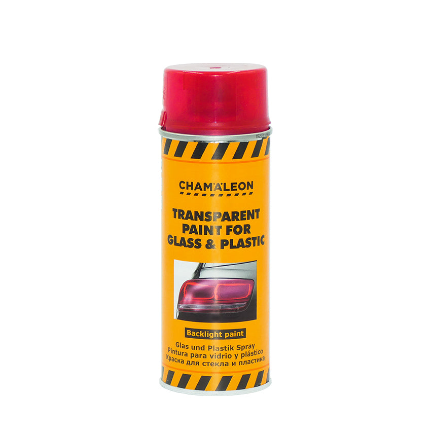 Chamaleon Aerosol Paint for Glass & Plastic Transparent, vernice spray trasparente per finitura chiara e duratura su vetro e plastica.