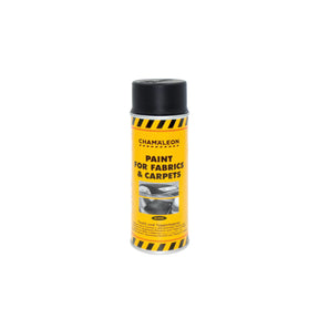 Chamaleon Aerosol Paint for Carpet & Fabric Black, vernice spray nera per rinnovare tappeti e tessuti.