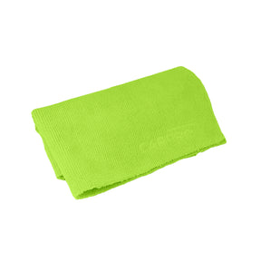Panno in microfibra CARPRO 2Face verde, ideale per la pulizia delicata e la rifinitura precisa durante lavori di detailing.