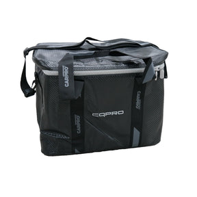  Borsa nera CARPRO CQPRO con zip argentata e maniglie nere, ideale per la manutenzione completa del veicolo.