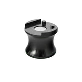 Vista frontale del supporto Carismatix XBLADE Holder nero con base ergonomica e inserto magnetico per fissaggio sicuro della lametta.