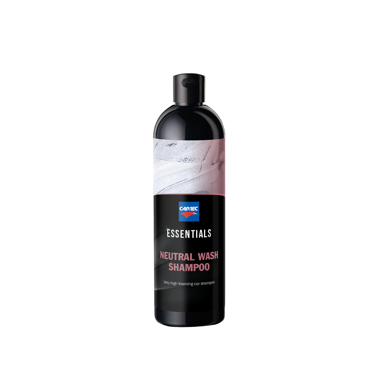 Bottiglia di CARTEC Neutral Wash Shampoo, detergente auto neutro per una pulizia sicura e delicata.




