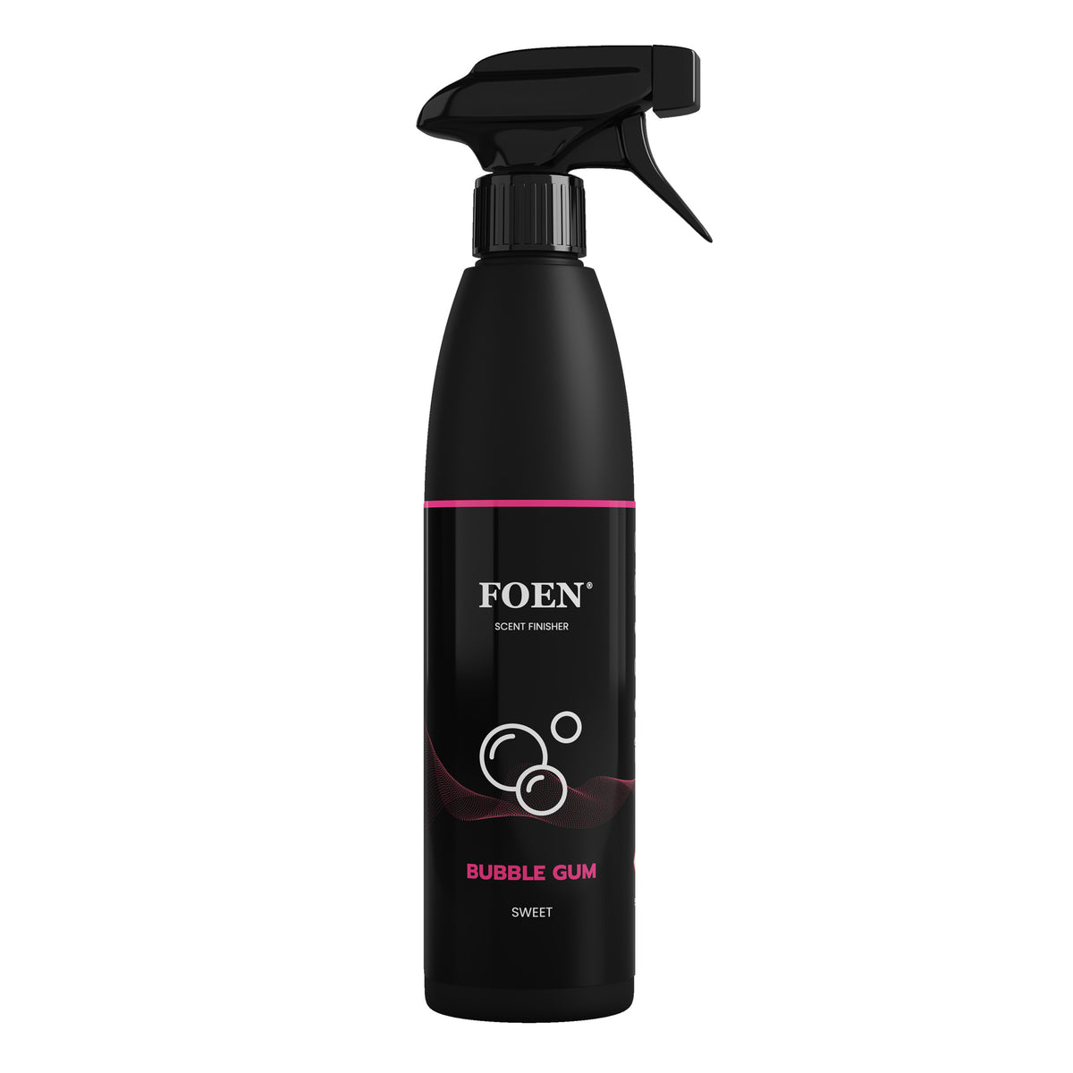 Bottiglia di FOEN Bubble Gum Profumo Spray, deodorante auto con fragranza dolce e fruttata di gomma da masticare, ideale per rinfrescare l'interno del veicolo.