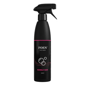 Bottiglia di FOEN Bubble Gum Profumo Spray, deodorante auto con fragranza dolce e fruttata di gomma da masticare, ideale per rinfrescare l'interno del veicolo.