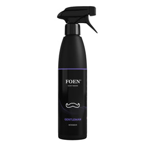 Bottiglia di FOEN Gentleman Profumo Spray, deodorante auto con fragranza raffinata e maschile, ideale per rinfrescare e profumare l'interno del veicolo.