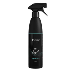 Bottiglia di FOEN Green Tea Profumo Spray, deodorante auto con fragranza fresca e rilassante di tè verde, ideale per rinfrescare e profumare l'interno del veicolo.
