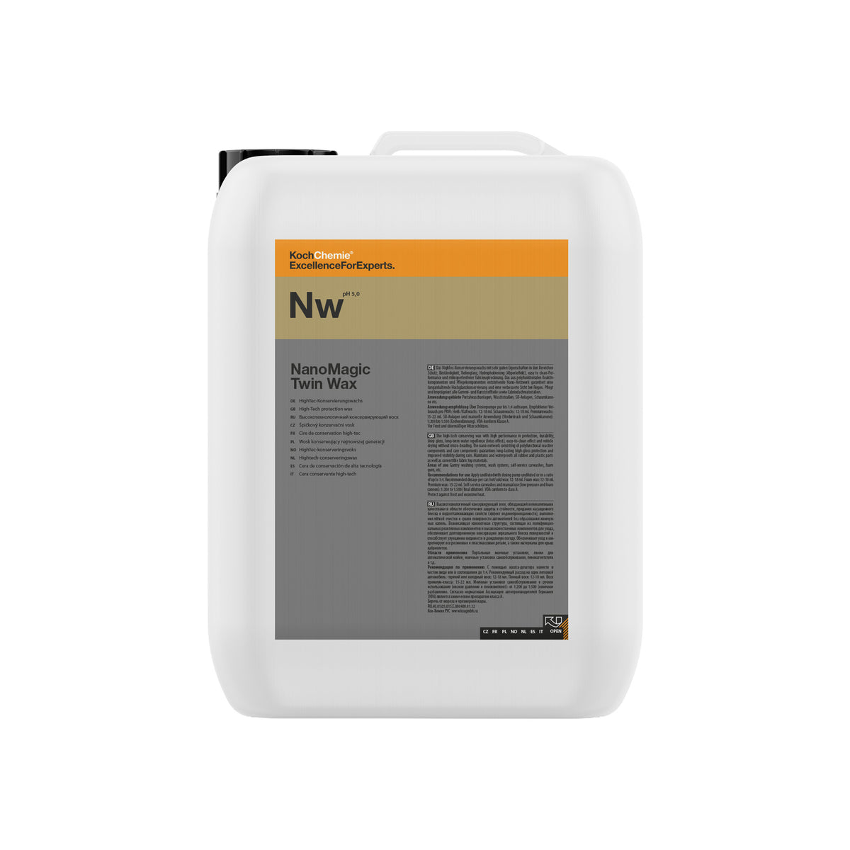 Koch-Chemie Nw NanoMagic Twin Wax cera idrofobica pH 5 con protezione nano e gloss intenso confezione tanica professionale