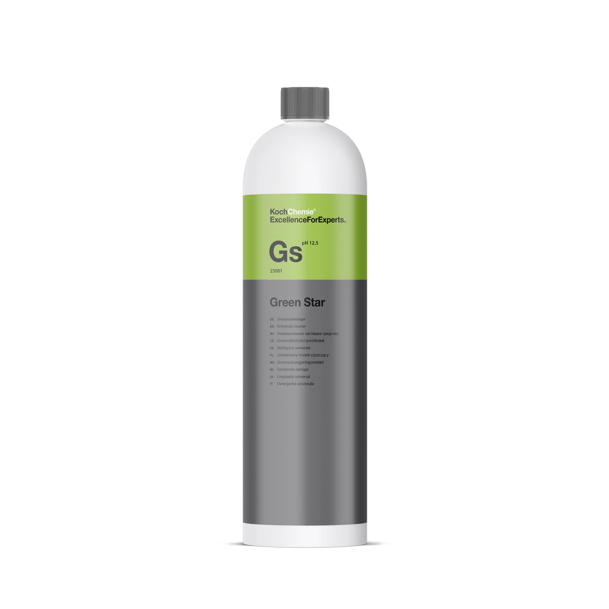 flacone da 1 L di Koch Chemie Green Star, detergente alcalino multiuso per superfici esterne e interne auto