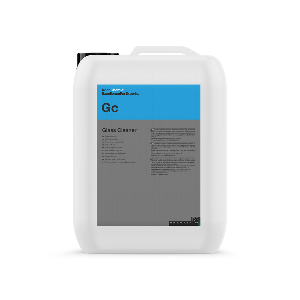 tanica da 10L di Koch Chemie GC Glass Cleaner, detergente vetri auto pronto all’uso, senza aloni