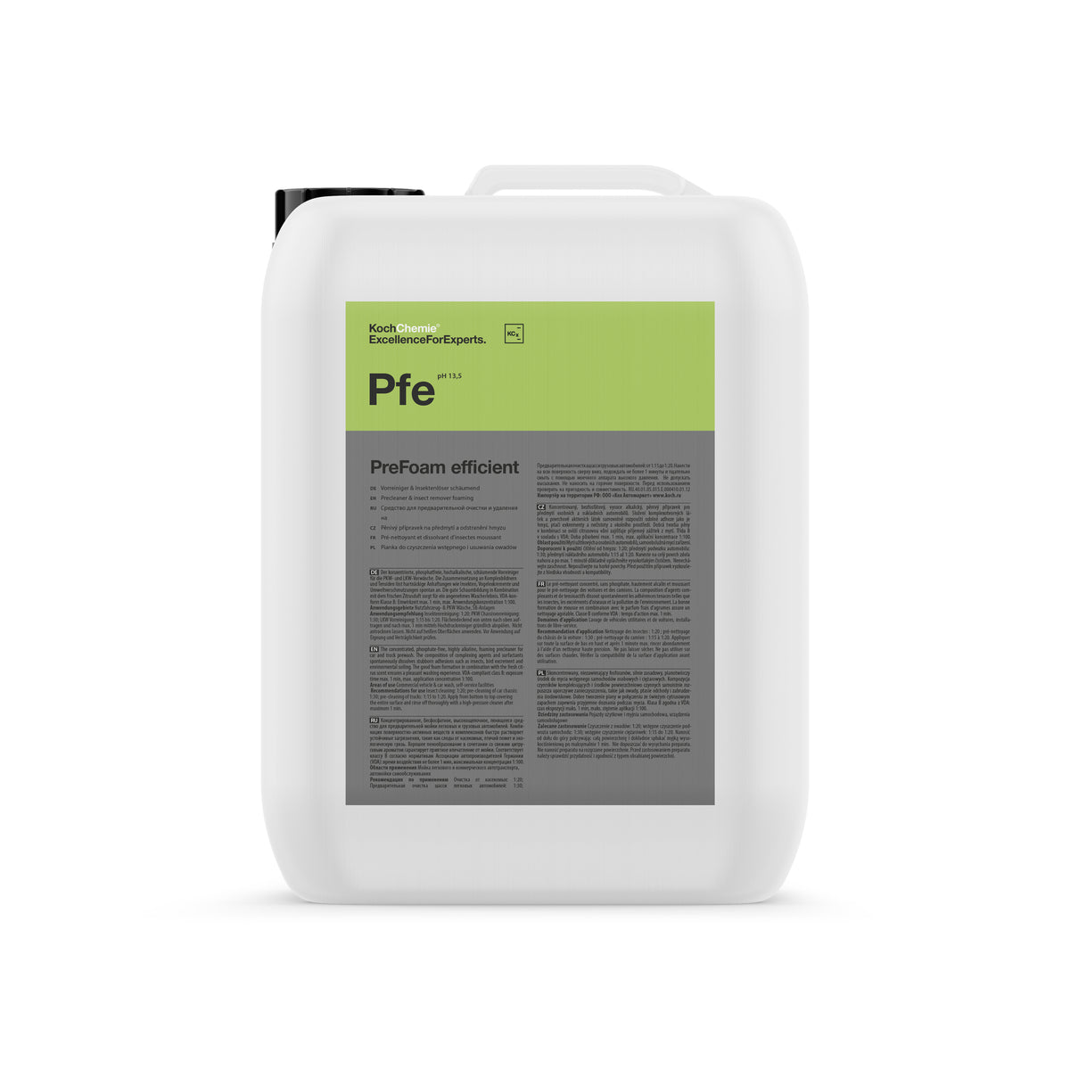 Tanica Koch‑Chemie PFE PreFoam Efficient detergente pre‑lavaggio schiumogeno alcalino rimuove insetti e sporco con profumo agrumi