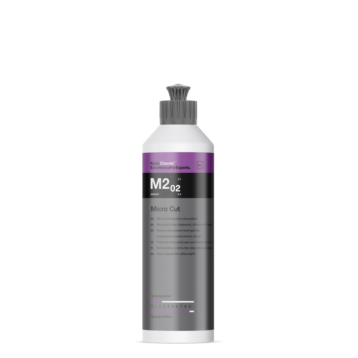 flacone Koch-Chemie Micro Cut M2.02 polish di finitura ultra-fine per vernici scure rimozione micrograffi con gloss elevato
