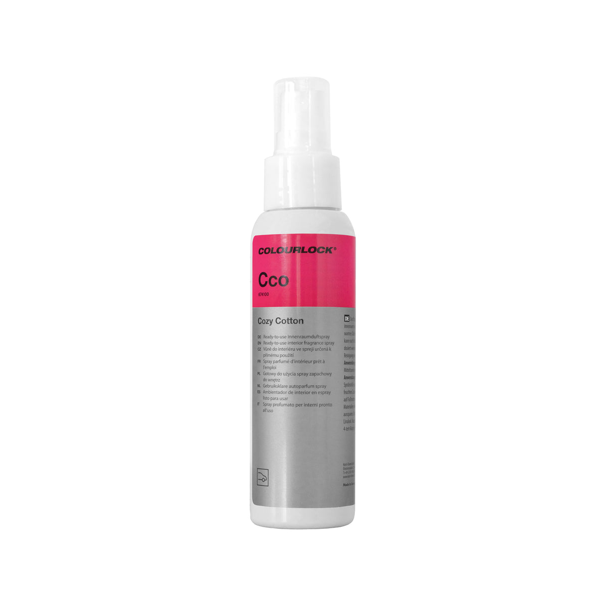 Spray profumato KOCH-CHEMIE Cco Cozy Cotton per interni auto con fragranza fresca e avvolgente, privo di alcol e a base d’acqua.