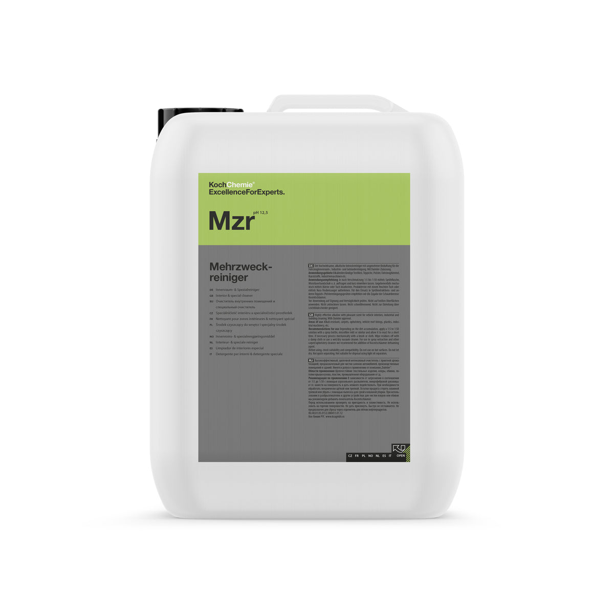 tanica Koch-Chemie MZR Mehrzweckreiniger detergente alcalino concentrato multiuso per uso professionale su interni e superfici auto