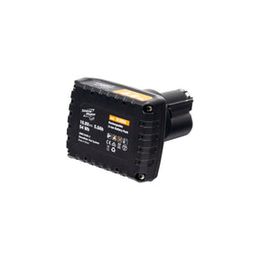 Dettaglio della base della batteria ShineMate 5.0Ah 10.8V agli ioni di litio, con specifiche tecniche e certificazioni visibili