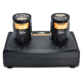 SHINEMATE Caricabatteria Doppio per lucidatrici cordless, ricarica due batterie contemporaneamente per una maggiore efficienza nei lavori di detailing.