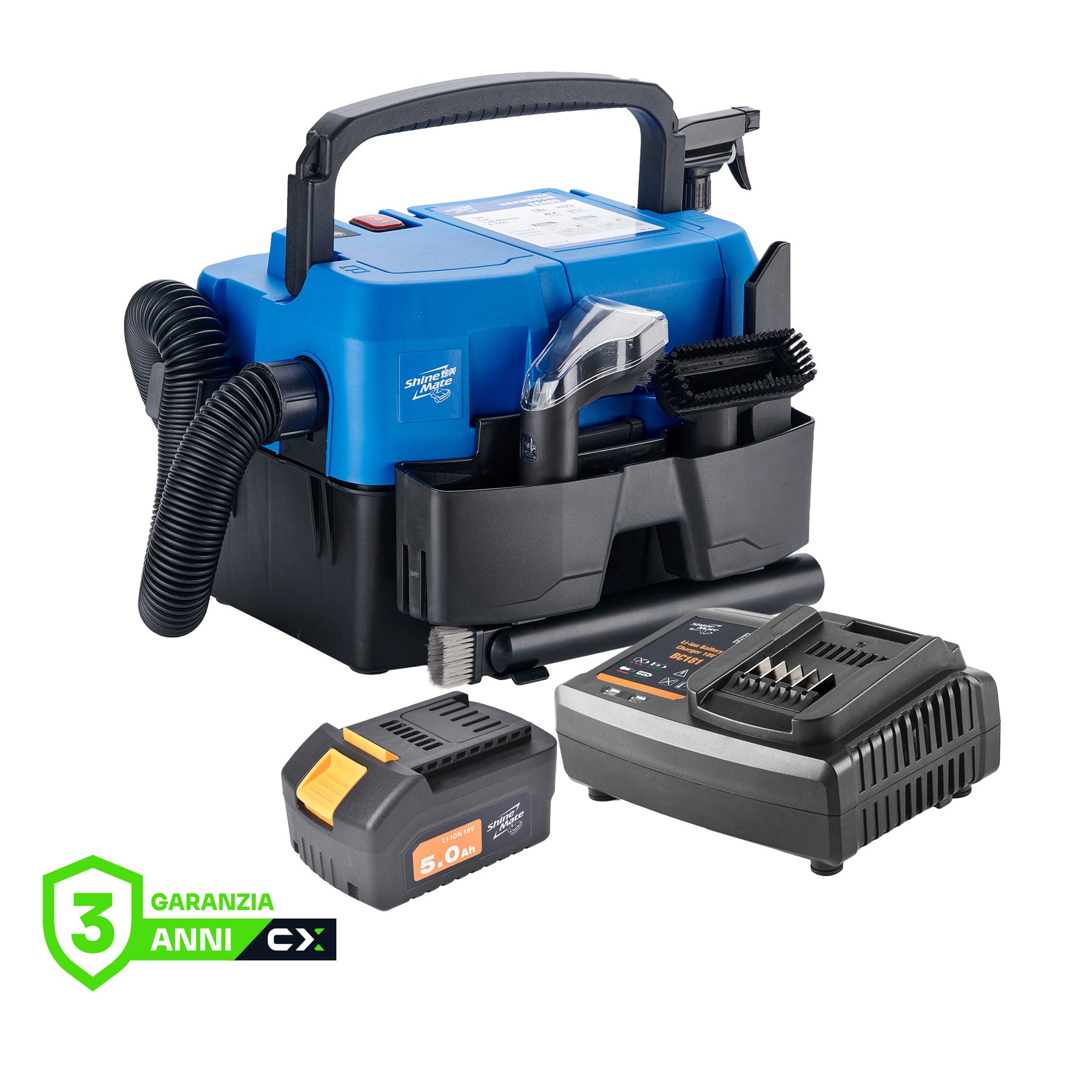 SHINEMATE Aspirapolvere a Batteria EC405 – Kit Aspirapolvere, Accessori, Batteria, Caricatore