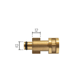Adattatore a baionetta IDROBASE in ottone con O-ring G1/4F, compatibile con FAIP Bosch Portotecnica, perfetto per connessioni rapide e sicure nelle attrezzature professionali.