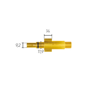 Adattatore in alluminio IDROBASE G1/4M, compatibile con tipo Black & Decker, perfetto per connessioni rapide e sicure nelle attrezzature professionali.
