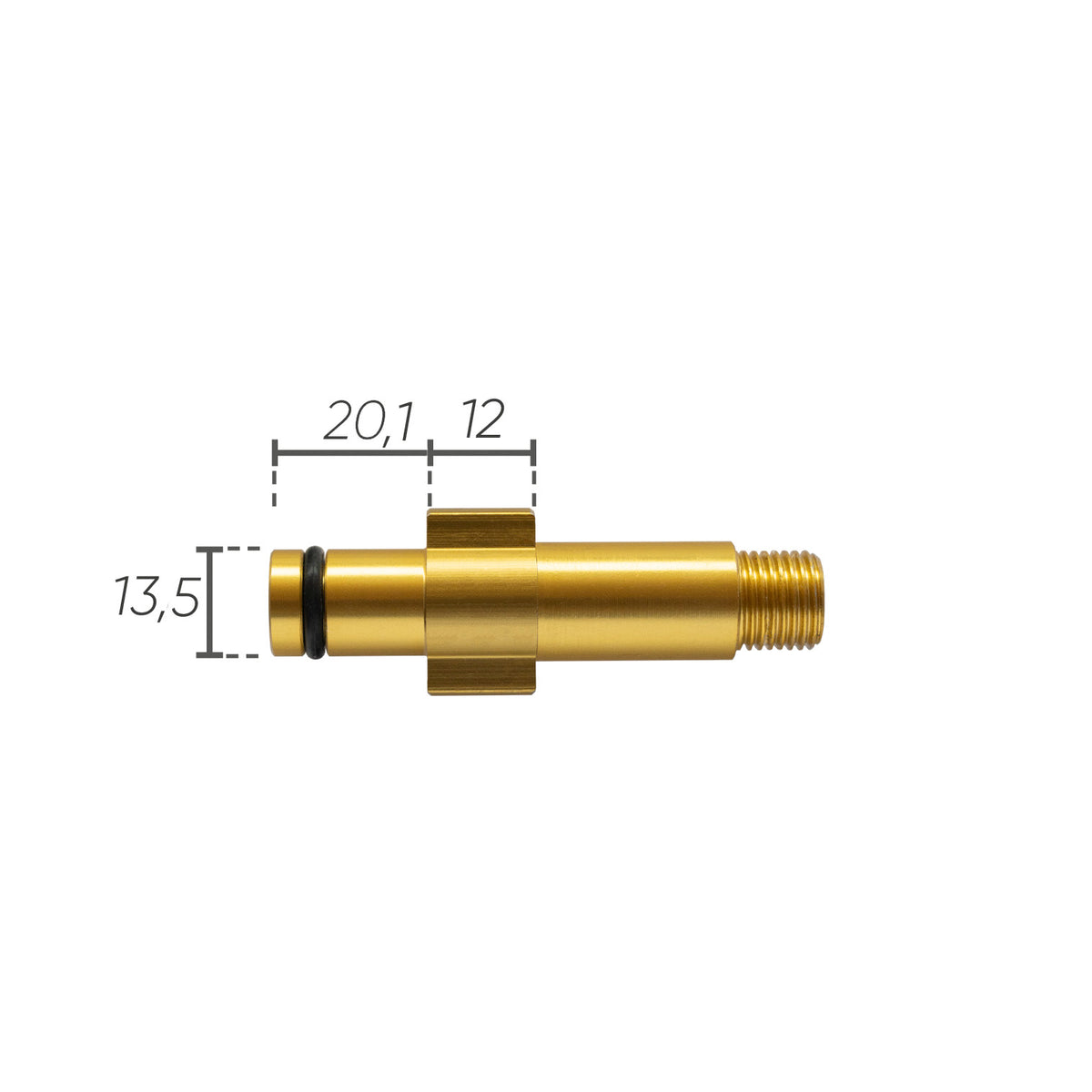  Adattatore a baionetta IDROBASE in alluminio con O-ring G1/4M tipo Makita, perfetto per connessioni rapide e sicure nelle attrezzature professionali.