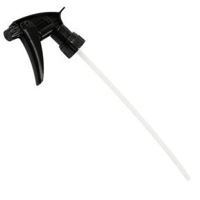 Spruzzino nero CARPRO 28mm con tubo bianco, ideale per l'applicazione di prodotti per detailing auto, su sfondo bianco.