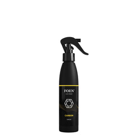 Bottiglia di FOEN Carbon Profumo Spray, deodorante auto con fragranza intensa e moderna, ideale per rinfrescare e profumare l'interno del veicolo.
