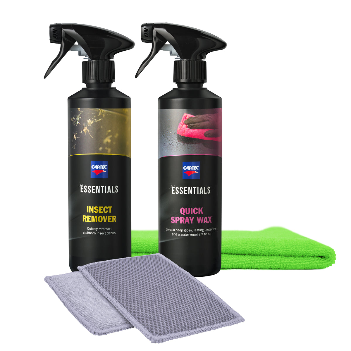 Kit Moscerini Full CARTEC, set completo per la rimozione efficace dei moscerini dalla carrozzeria del veicolo.