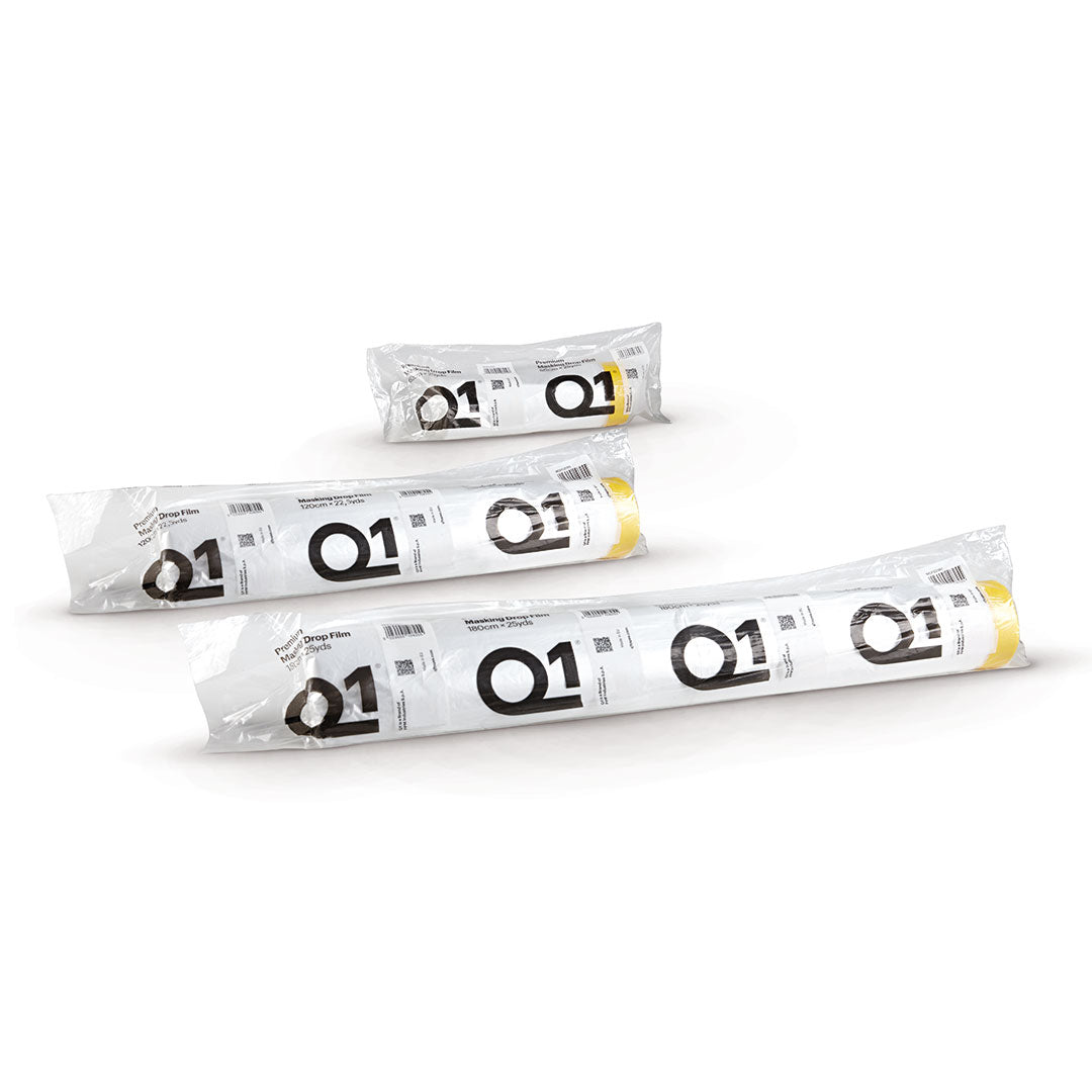 Q1 Premium Masking Drop Film per protezione di grandi superfici durante la verniciatura, facile da applicare e resistente.